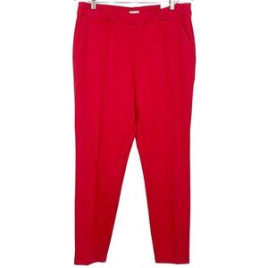 Nicole Miller New York Size Large L Stretch Red Mid-Rise Slim Leg Pants NWT New
